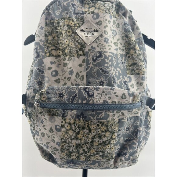 Abercrombie & Fitch A&F Backpack Kids Floral Blues & Greens Clean - Picture 5 of 16